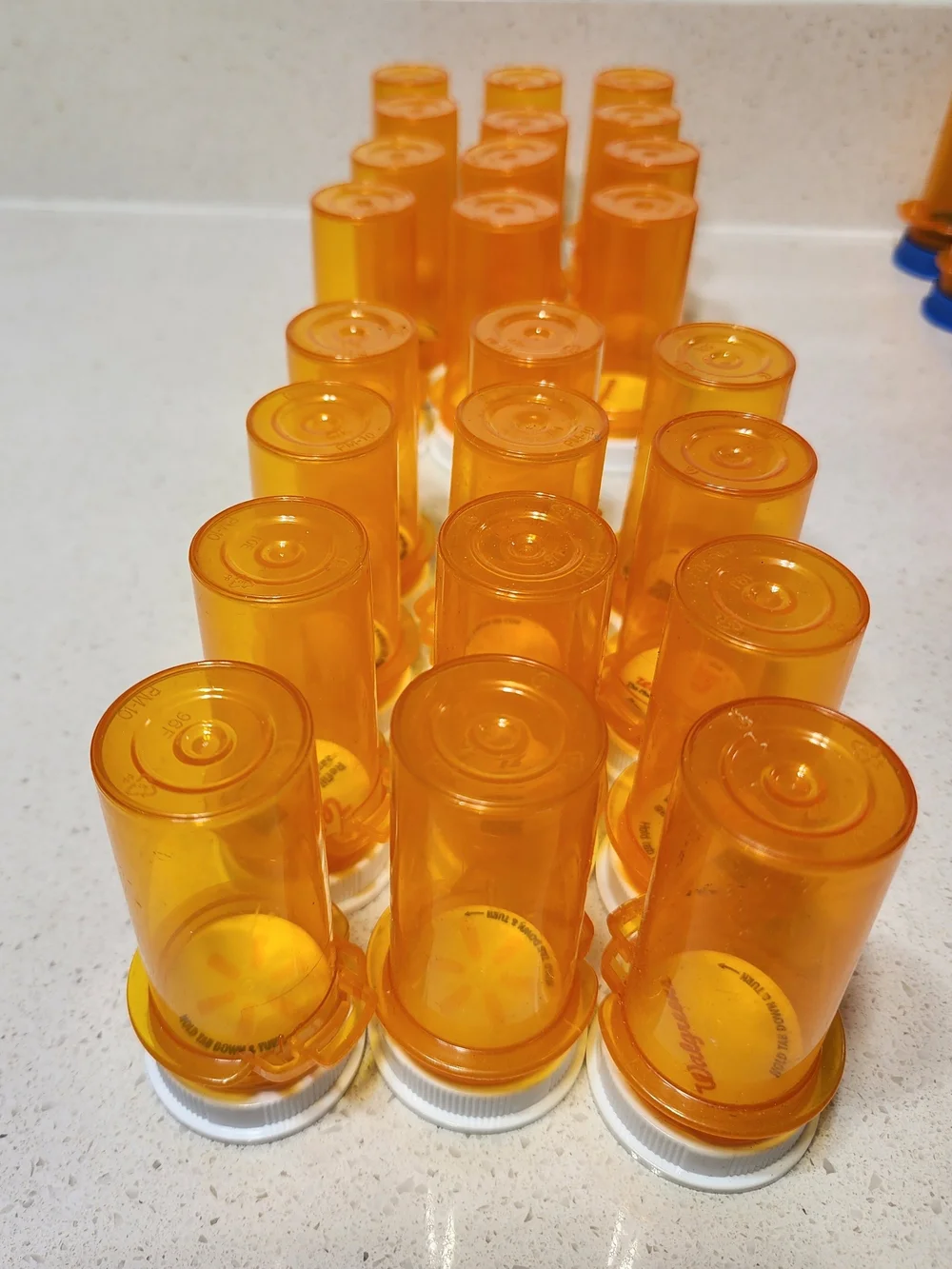 Amber Prescription Empty Pill Bottles with White Caps For Crafting 24 Ct.